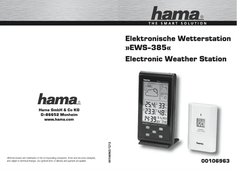 Imagen de la primera página del manual del dispositivo EWS-385