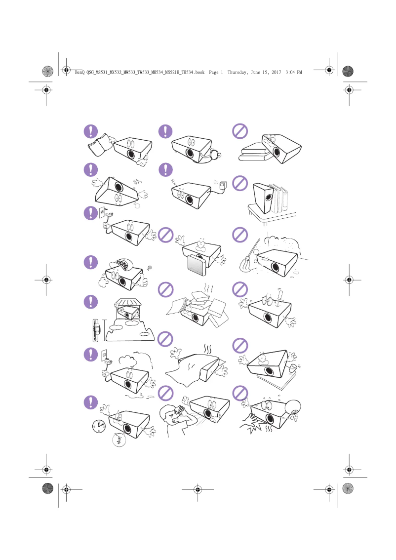 Page 1 de la notice Guide de démarrage rapide BenQ MW533