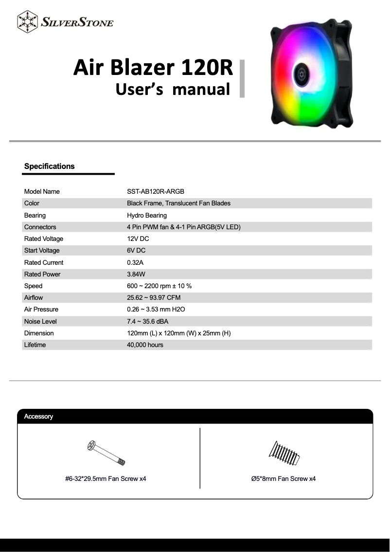 Image de la première page du manuel de l'appareil Air Blazer 120R