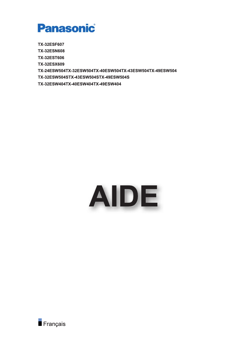 Page 1 de la notice Manuel utilisateur Panasonic TX-49ESW504