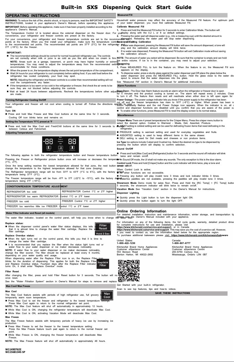 Página 1 del manual Guía de inicio rápido KitchenAid KBSN702MBS