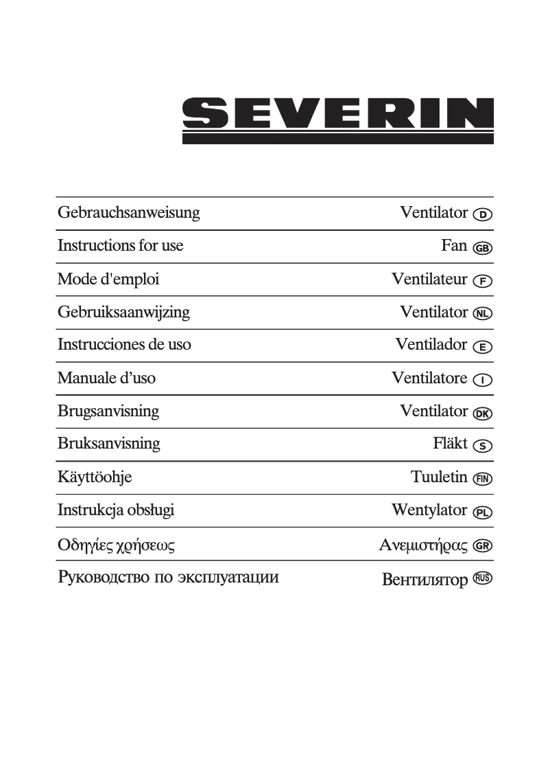 Page n°1 - Manuel utilisateur Severin PG 8536