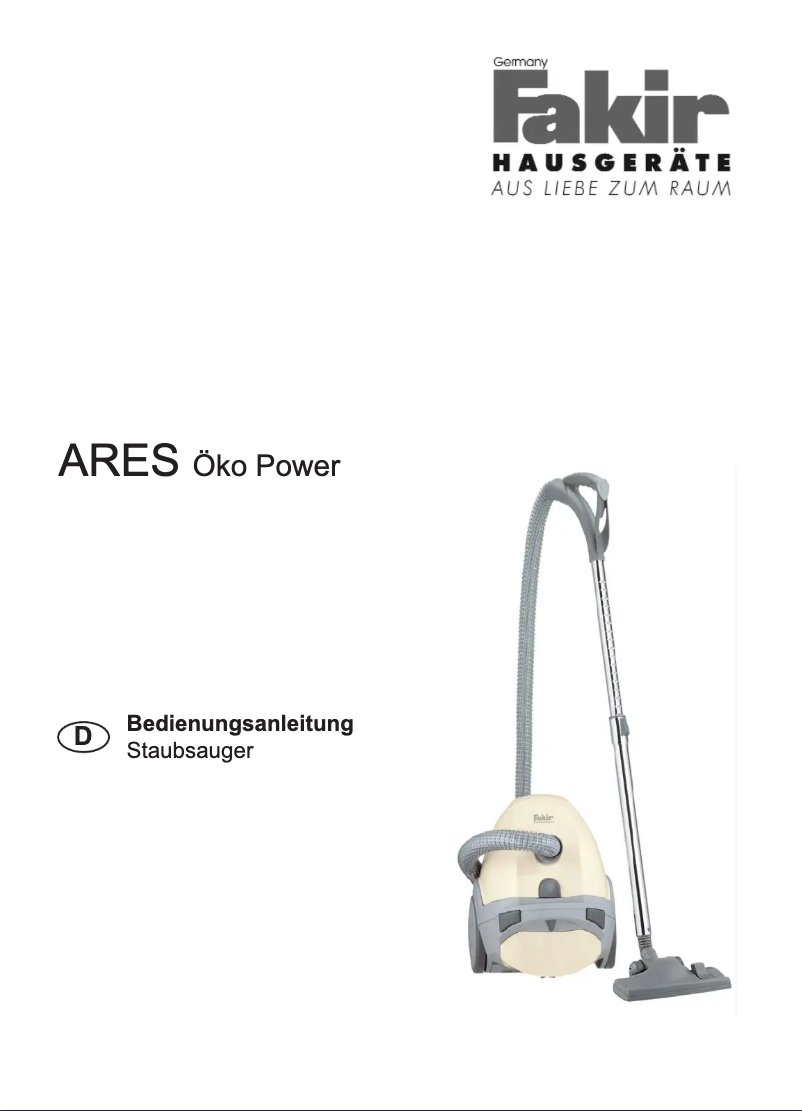 Page 1 de la notice Manuel utilisateur Fakir Ares Oko Power