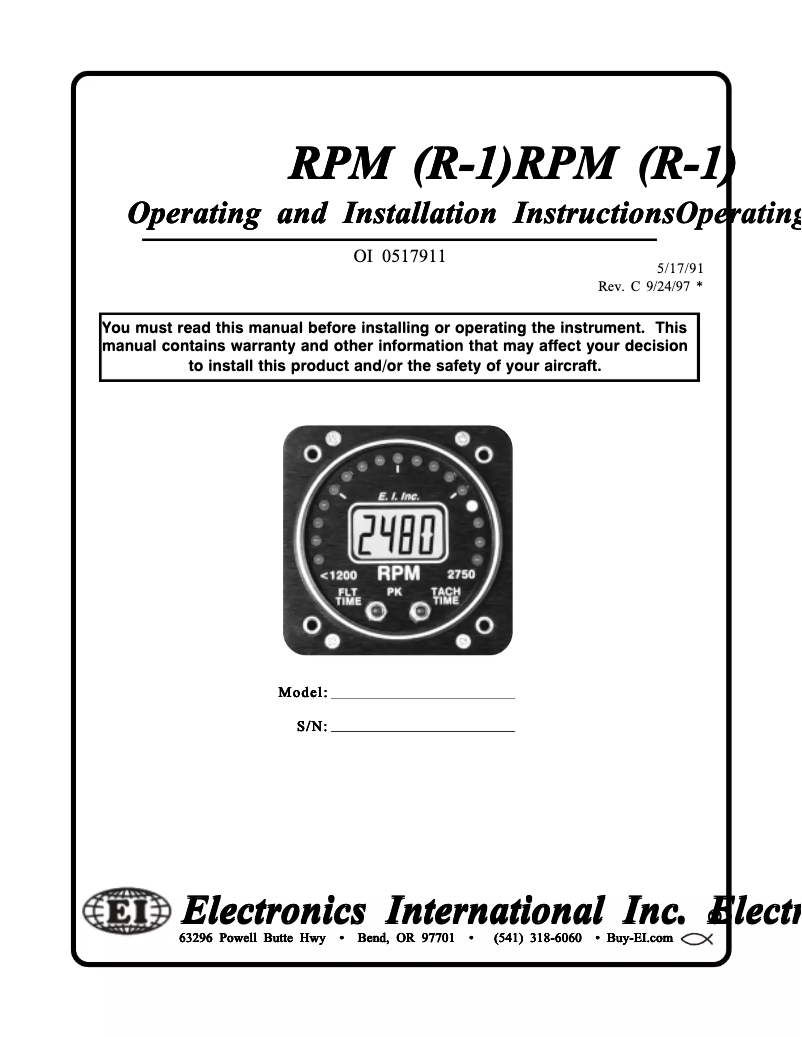Image de la première page du manuel de l'appareil R-1