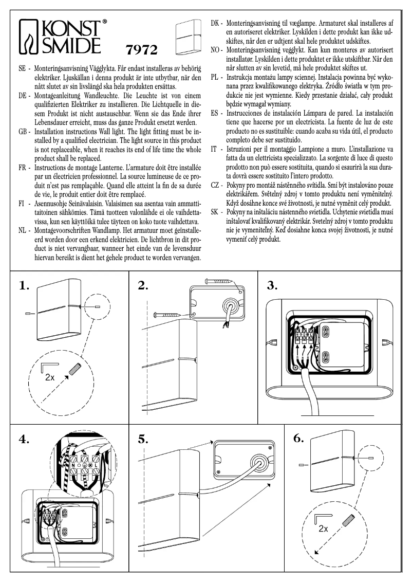 Page n°1 - Manuel utilisateur Konstsmide Chieri