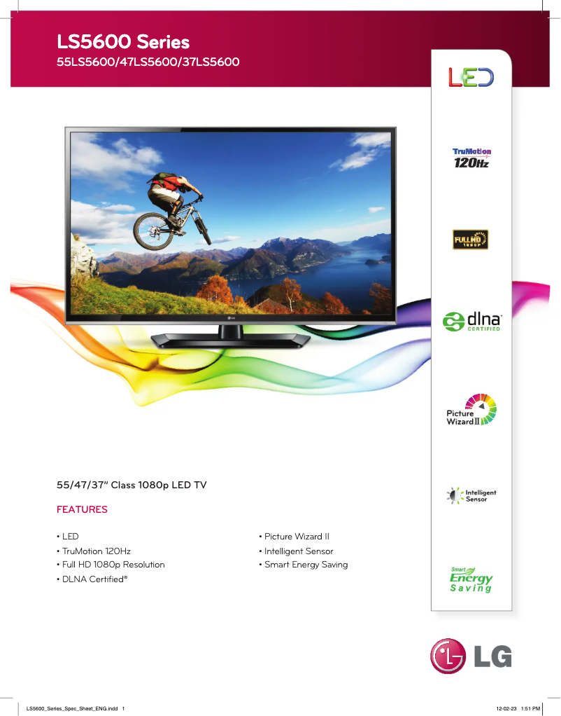 Image de la première page du manuel de l'appareil 55LS5600