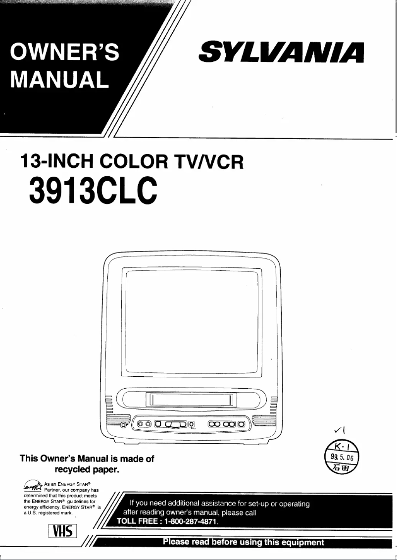 Page n°1 - Manuel utilisateur Sylvania 3913CLC