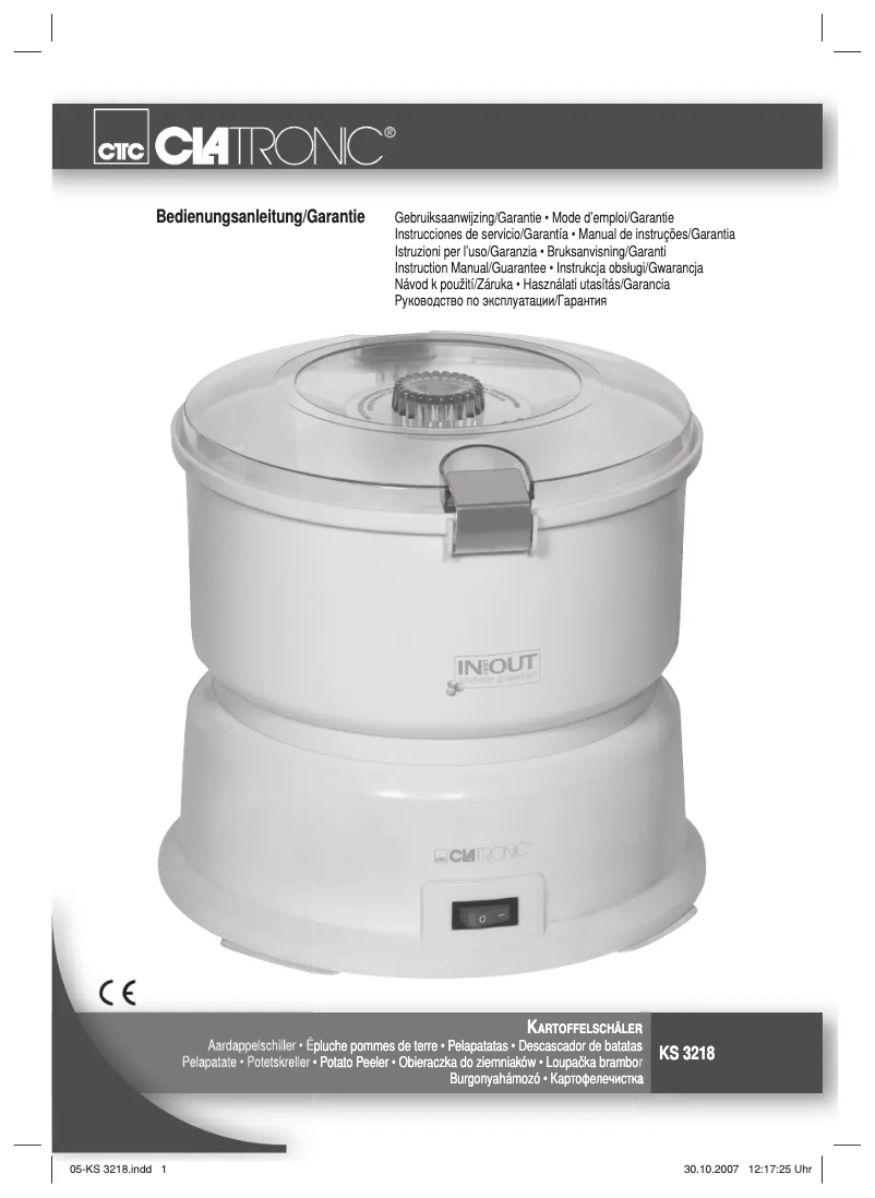 Page 1 de la notice Manuel utilisateur Clatronic KS 3218