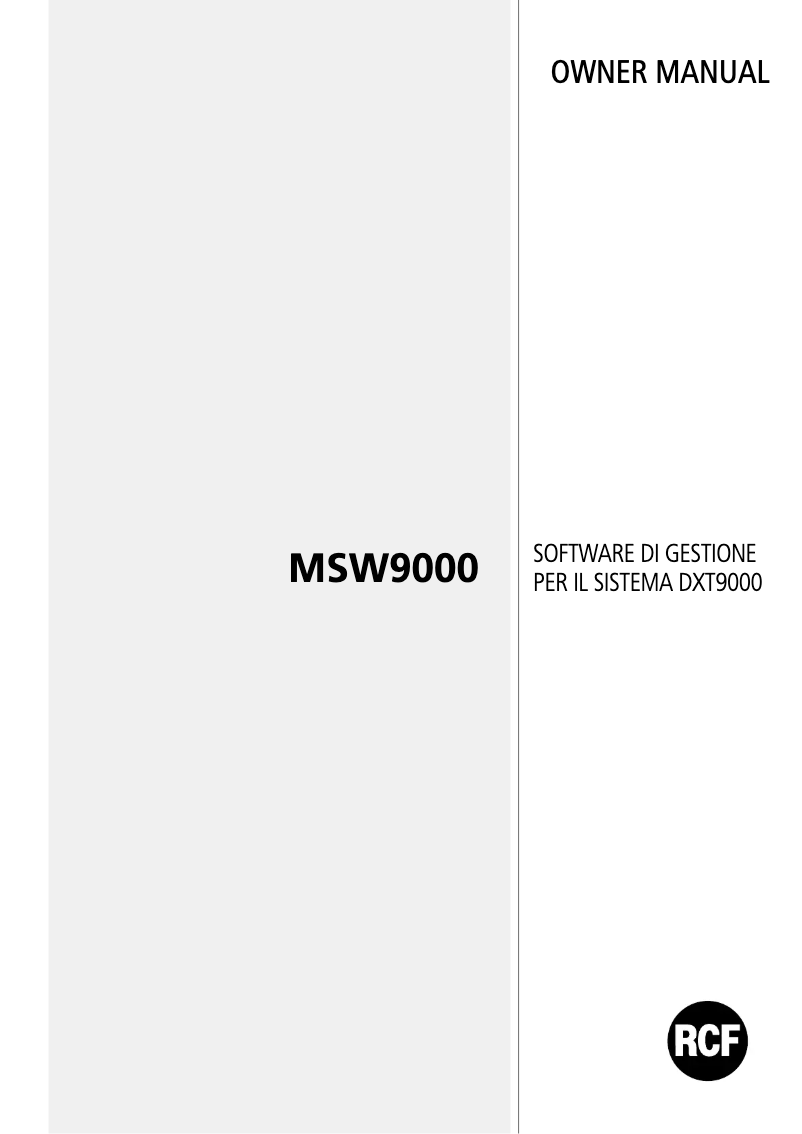 Image de la première page du manuel de l'appareil MSW 9000