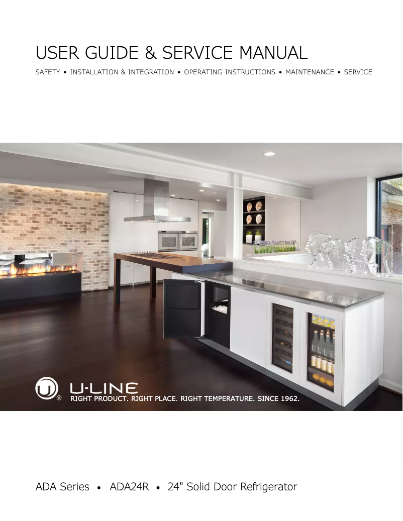 Page n°1 - Guide d'installation U-Line U-ADA24RGLINT-00A