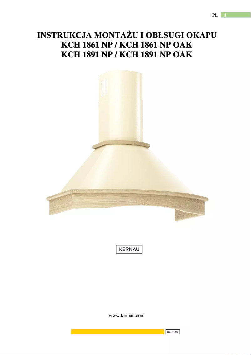 Page 1 de la notice Manuel utilisateur Kernau KCH 1861 NP W OAK
