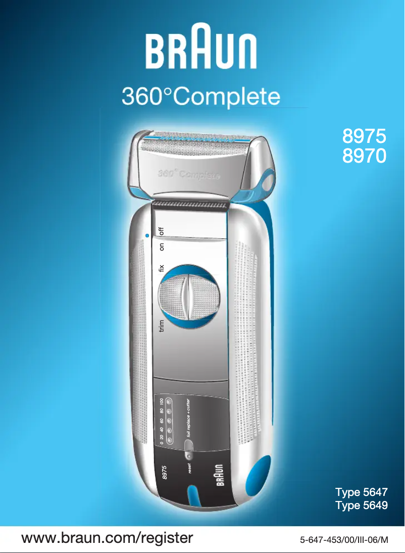 Image de la première page du manuel de l'appareil 360°Complete 8970