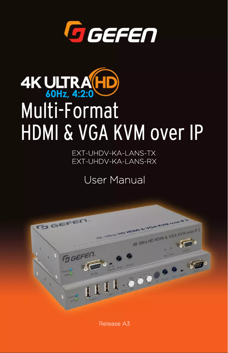 Página 1 del manual Manual de usuario Gefen EXT-UHDV-KA-LANS-TX