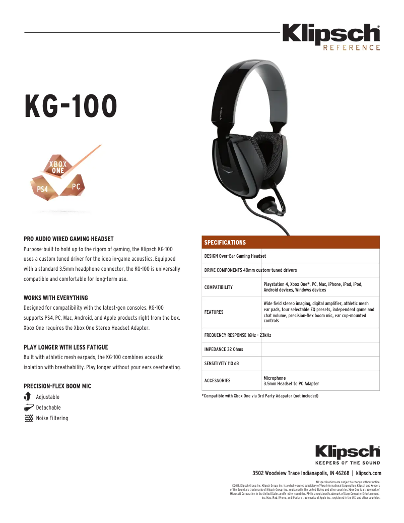 Image de la première page du manuel de l'appareil KG-100
