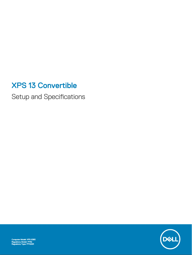 Page 1 de la notice Guide d'installation Dell XPS 13 Convertible
