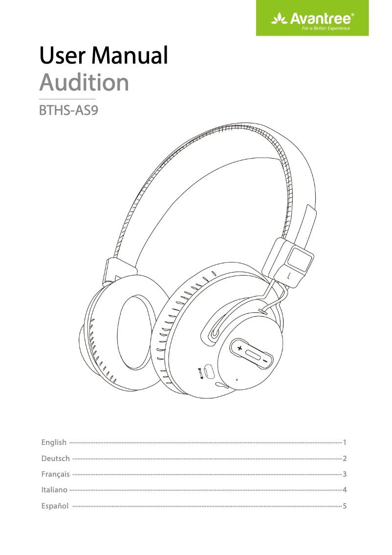 Page n°1 - Manuel utilisateur Avantree BTHS-AS9