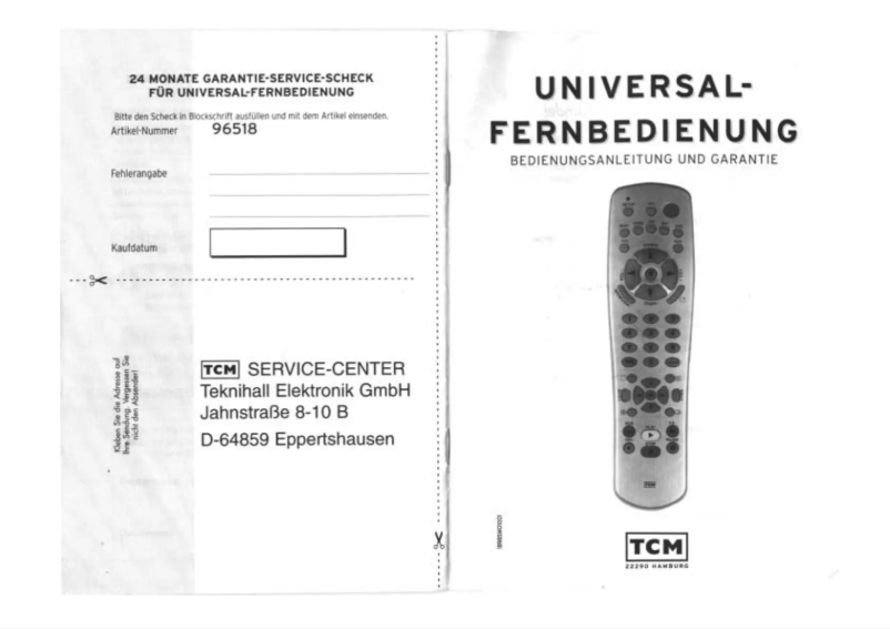 Page n°1 - Manuel utilisateur TCM 96518