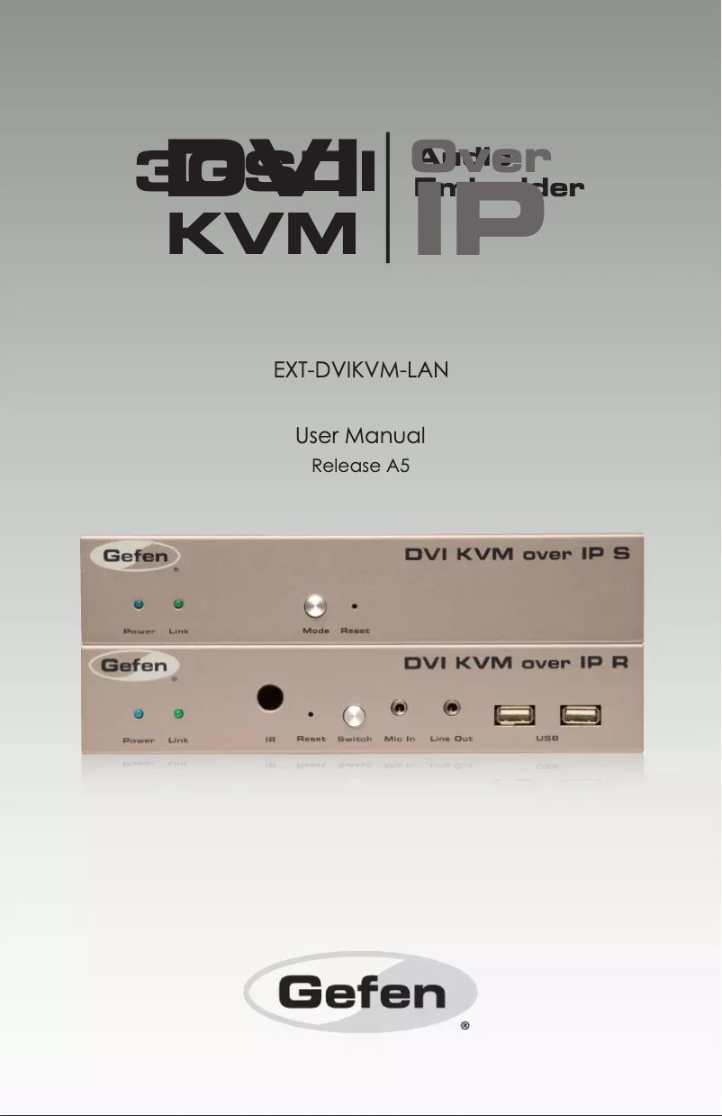 Image de la première page du manuel de l'appareil EXT-DVIKVM-LANRX