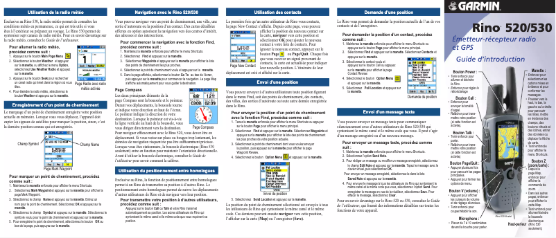 Page 1 de la notice Manuel utilisateur Garmin Rino 520