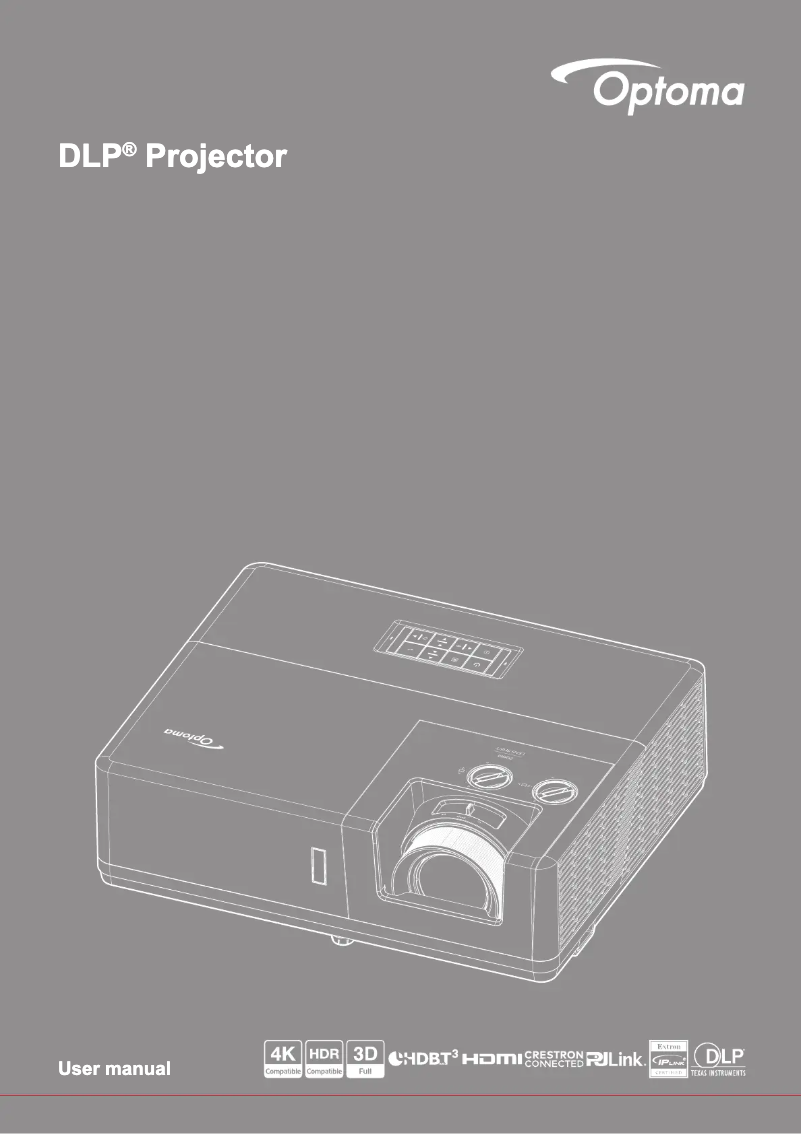 Page 1 de la notice Manuel utilisateur Optoma ZU607TST