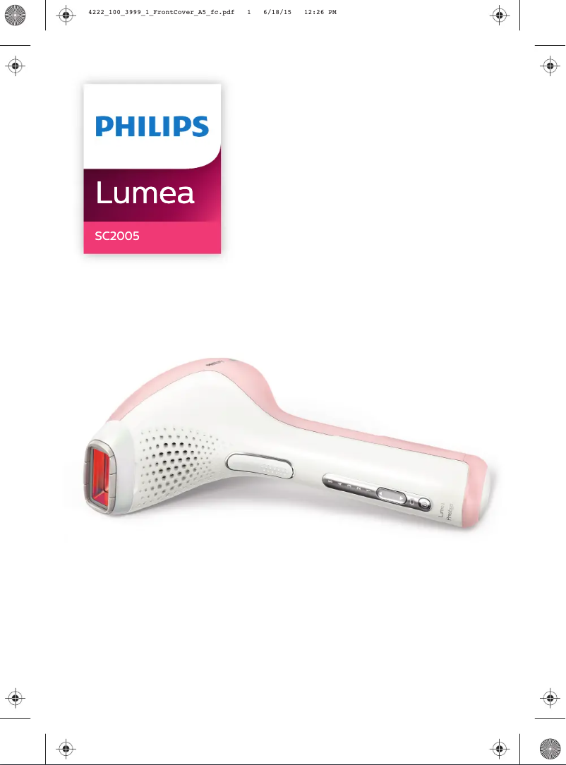 Page n°1 - Manuel utilisateur Philips Lumea Precision SC2005