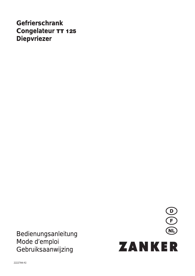 Page n°1 - Manuel utilisateur Zanker TT 125