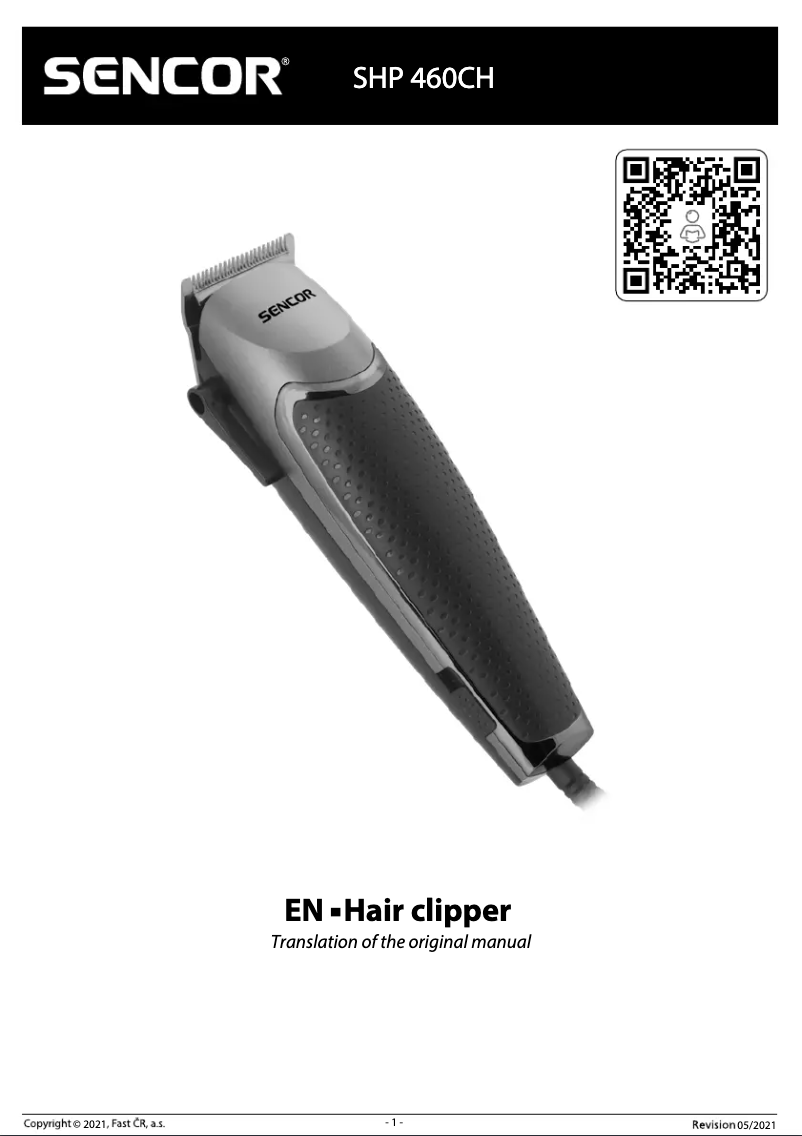 Page 1 de la notice Manuel utilisateur Sencor SHP 460CH