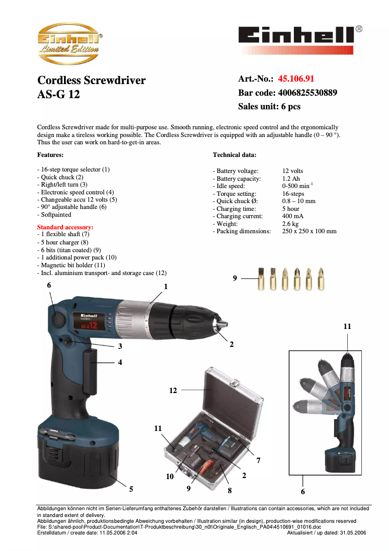 Image de la première page du manuel de l'appareil AS-G 12
