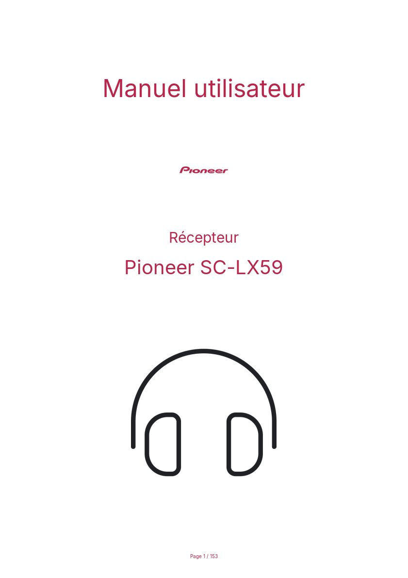 Page n°1 - Manuel utilisateur Pioneer SC-LX59