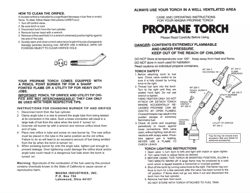 Page 1 de la notice Manuel utilisateur Mag-Torch MT 200 C