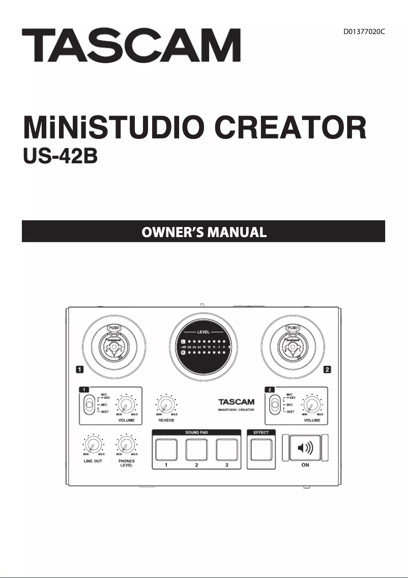 Page n°1 - Manuel utilisateur Tascam MiNiSTUDIO Creator US-42B