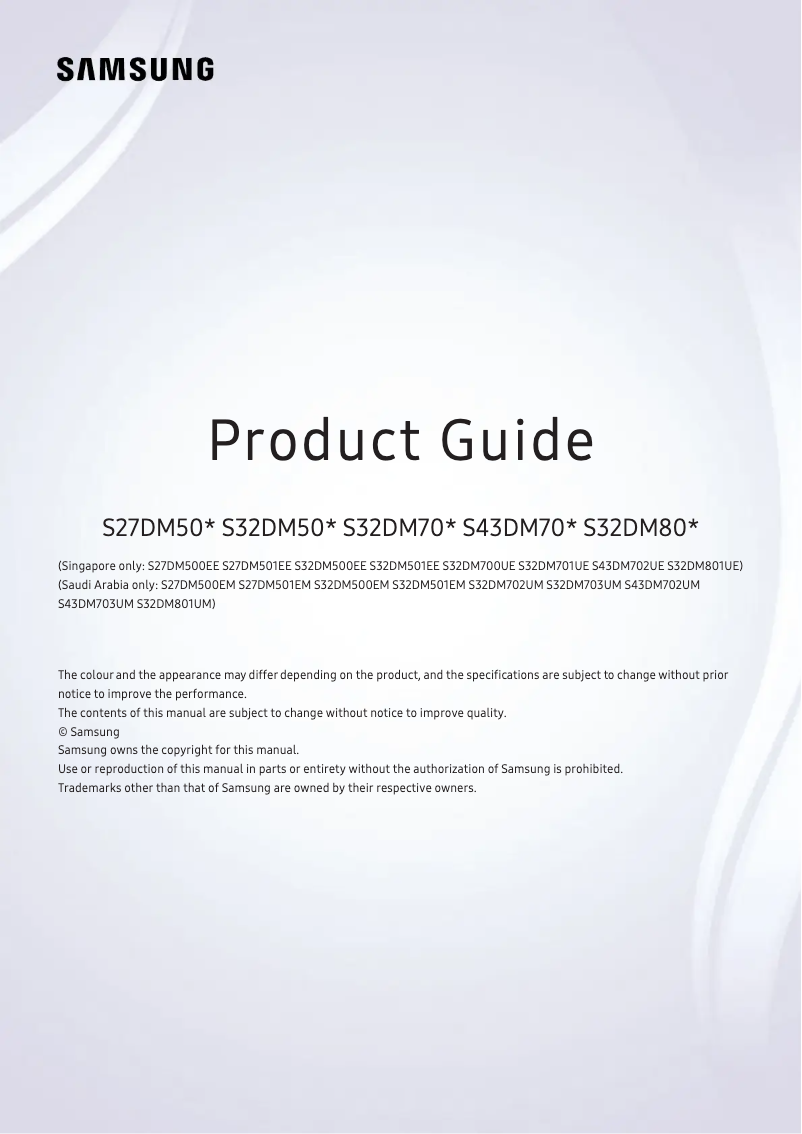 Page 1 de la notice Brochure Samsung S32DM501EW