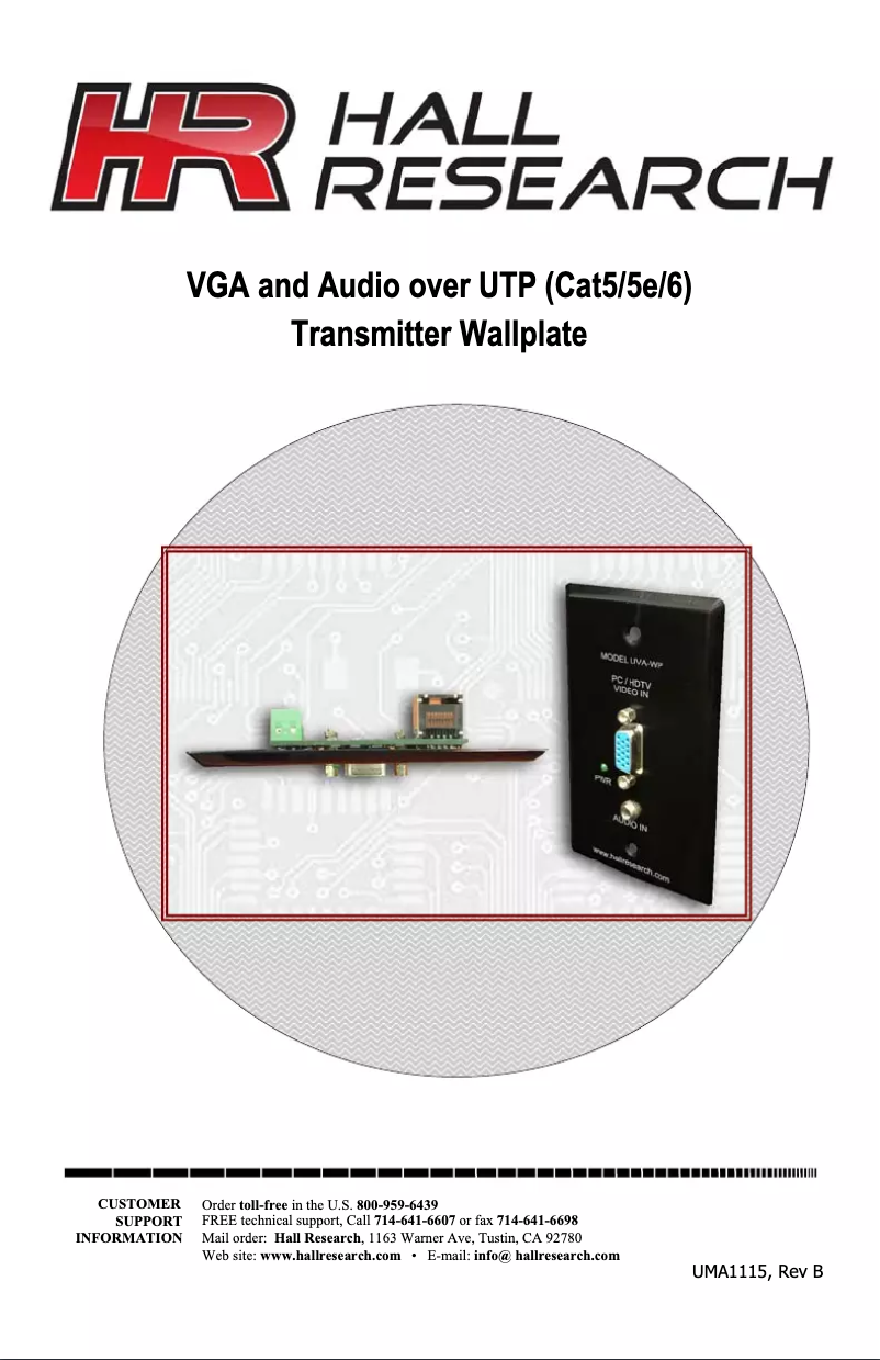 Image de la première page du manuel de l'appareil UVA-DP