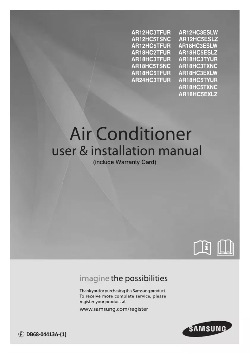 Page 1 de la notice Manuel utilisateur Samsung AR18HC2TYURNNA