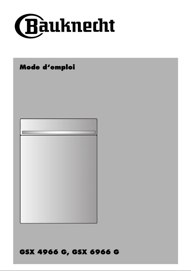 Page 1 de la notice Manuel utilisateur Bauknecht GSX 4966 G