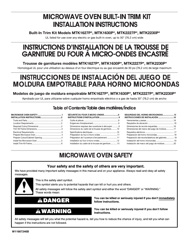 Page n°1 - Guide d'installation KitchenAid KMCS122RBS