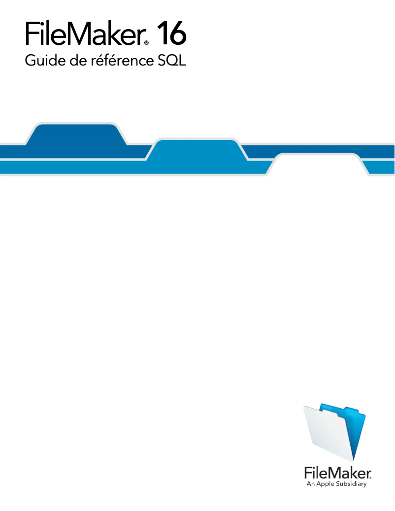 Page 1 de la notice Manuel utilisateur FileMaker Pro 16