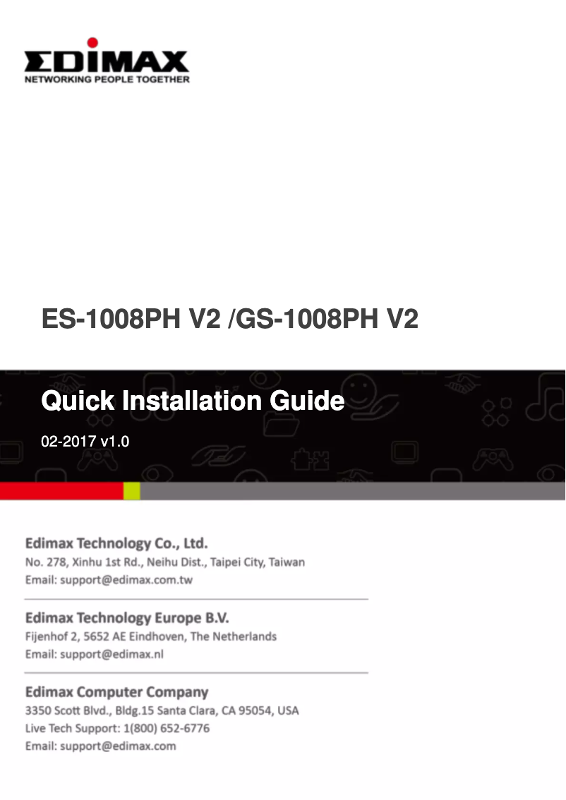 Page n°1 - Manuel utilisateur Edimax GS-1008PH V2