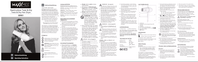 Page n°1 - Manuel utilisateur Maxxmee 00901200200