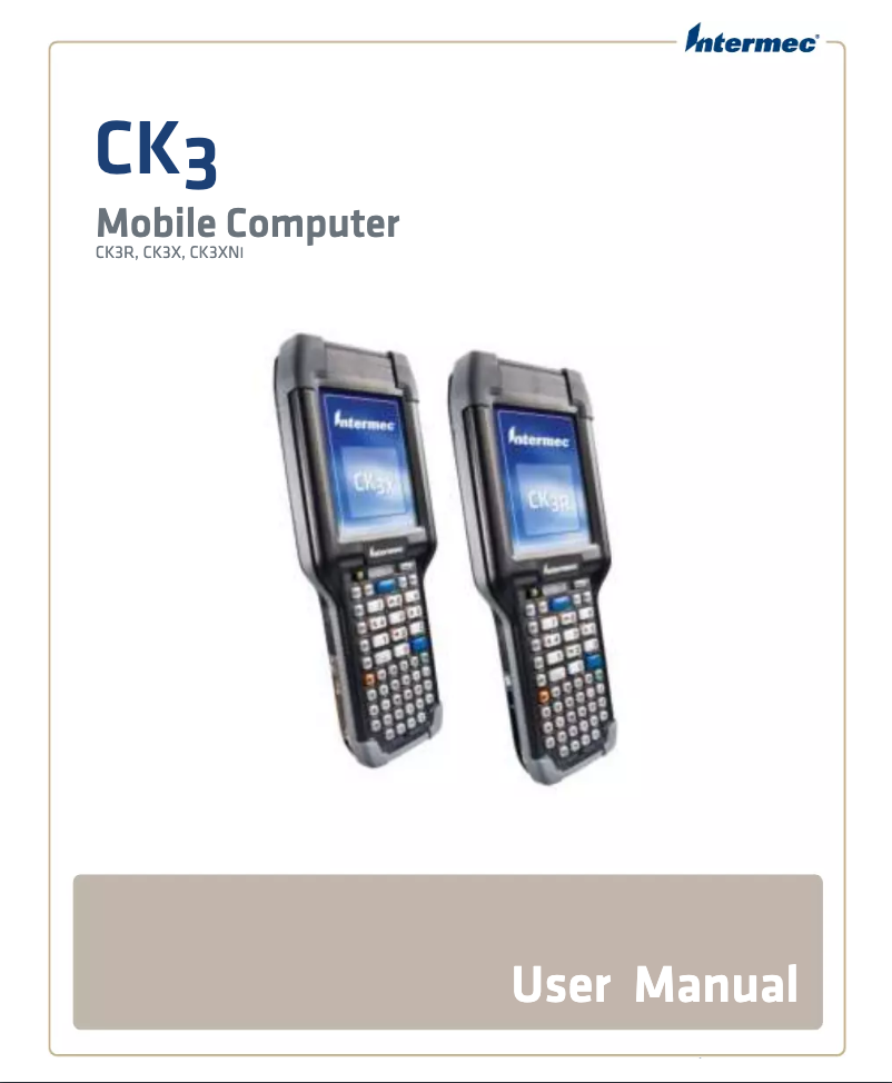 Page n°1 - Manuel utilisateur Intermec CK3