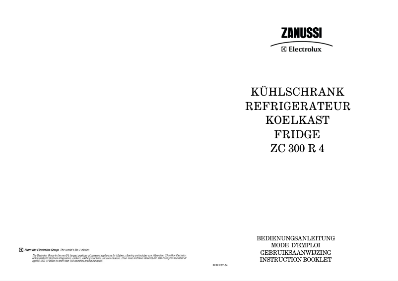 Page n°1 - Manuel utilisateur Zanussi ZC 300 r4