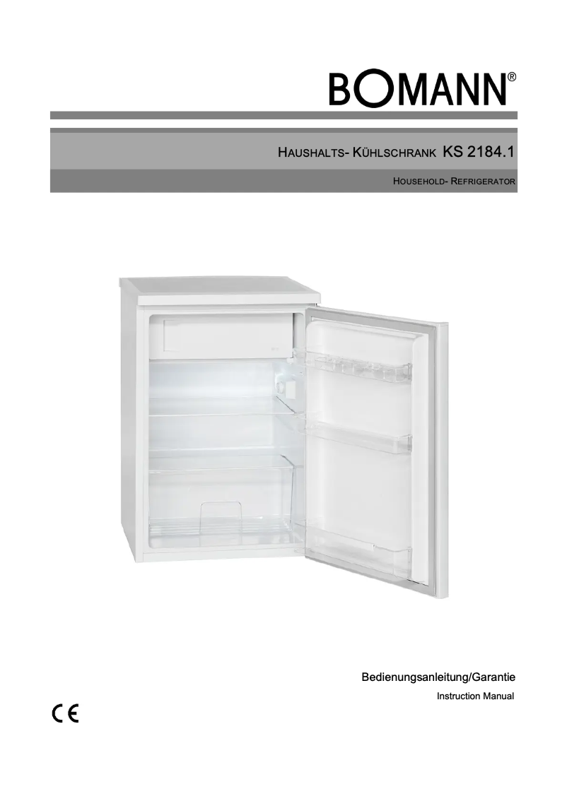 Page 1 de la notice Manuel utilisateur Bomann KS 2184.1