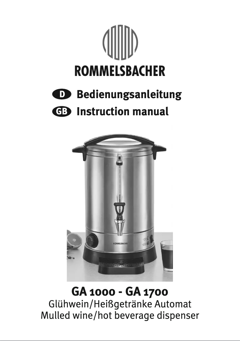 Page n°1 - Manuel utilisateur Rommelsbacher GA 1700