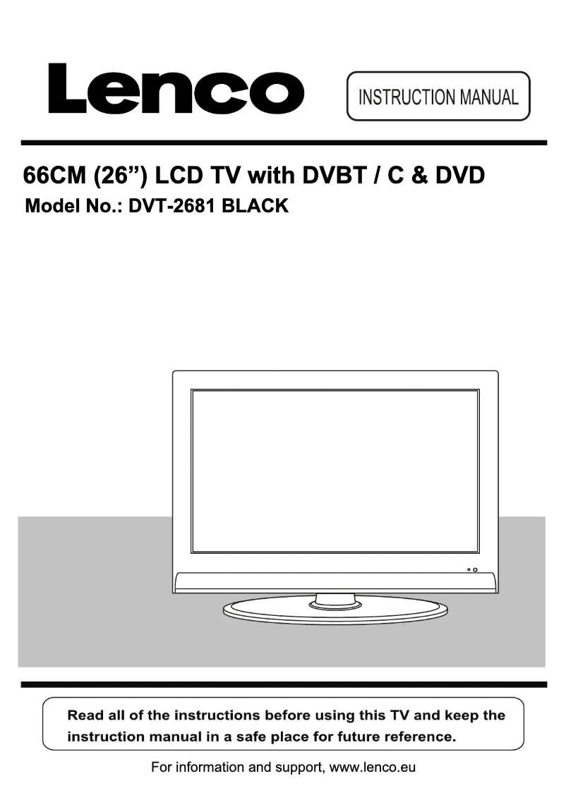 Page 1 de la notice Manuel utilisateur Lenco DVT-2681