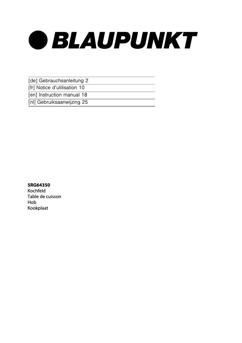 Página 1 del manual Manual de usuario Blaupunkt 5RG 64350