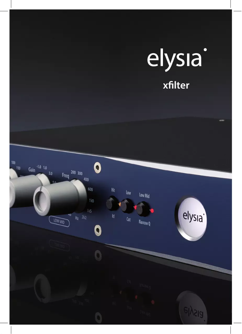 Image de la première page du manuel de l'appareil Xfilter