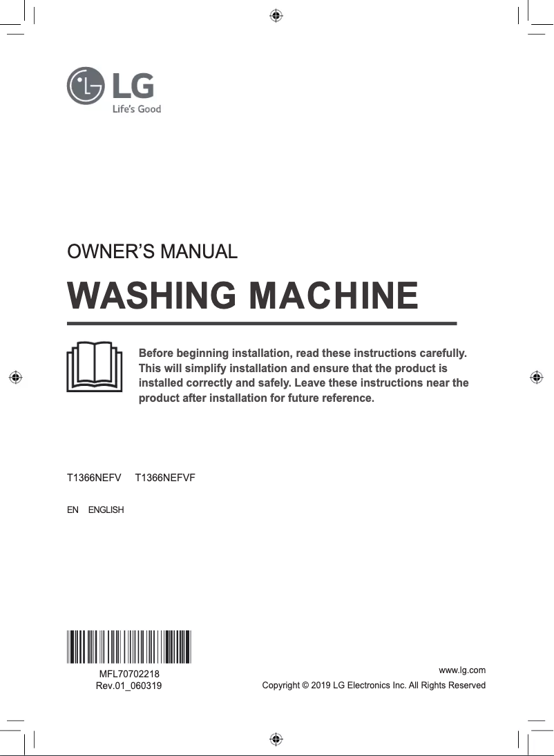 Page n°1 - Manuel utilisateur LG T1366NEFV