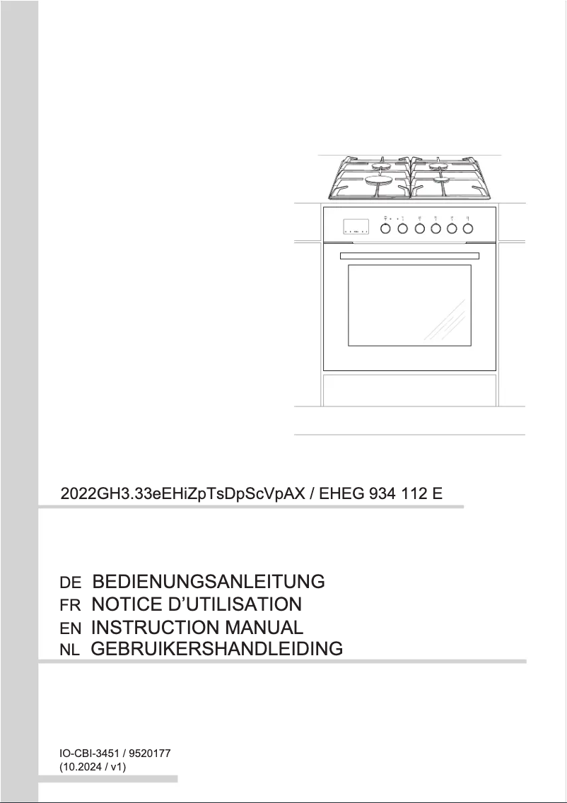 Image de la première page du manuel de l'appareil EHEG 934 112 E