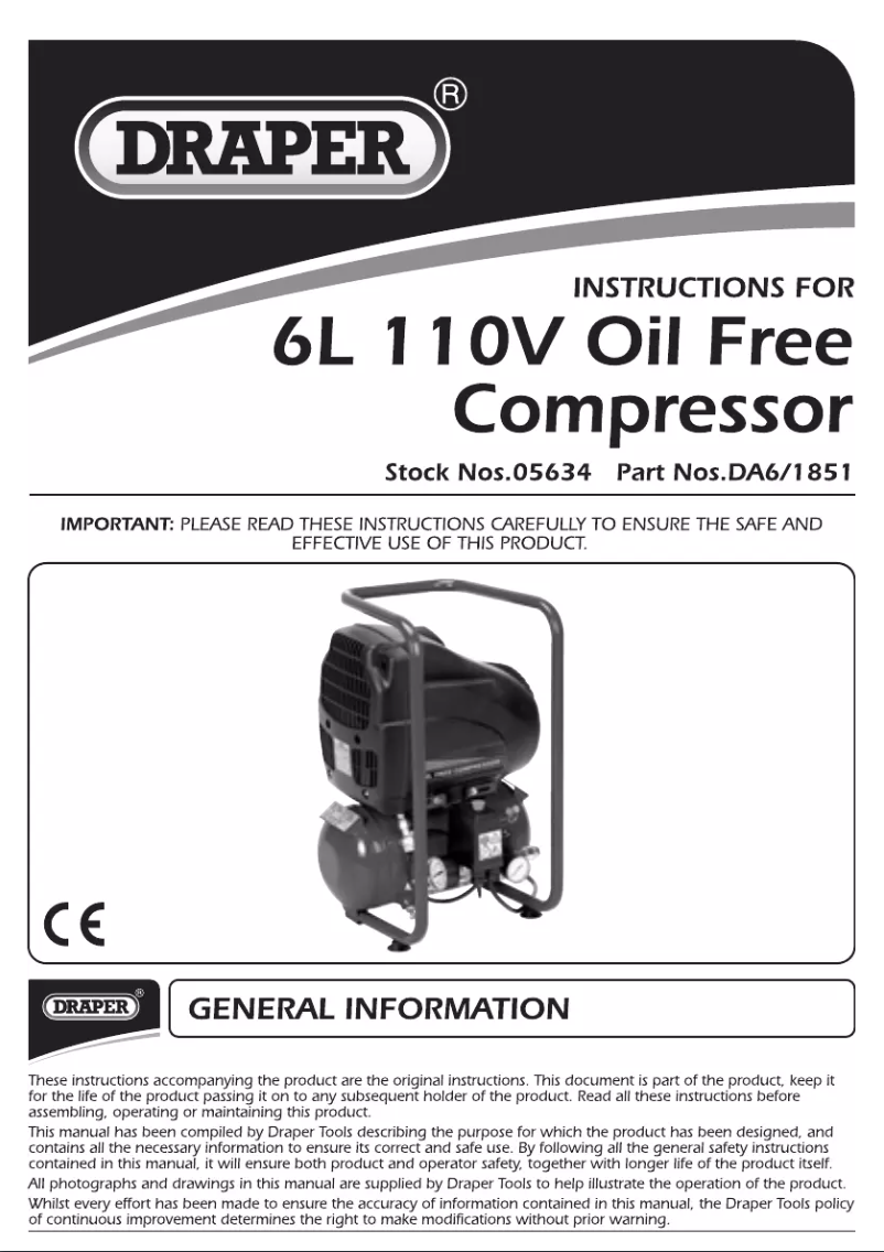 Image de la première page du manuel de l'appareil 110V 6L