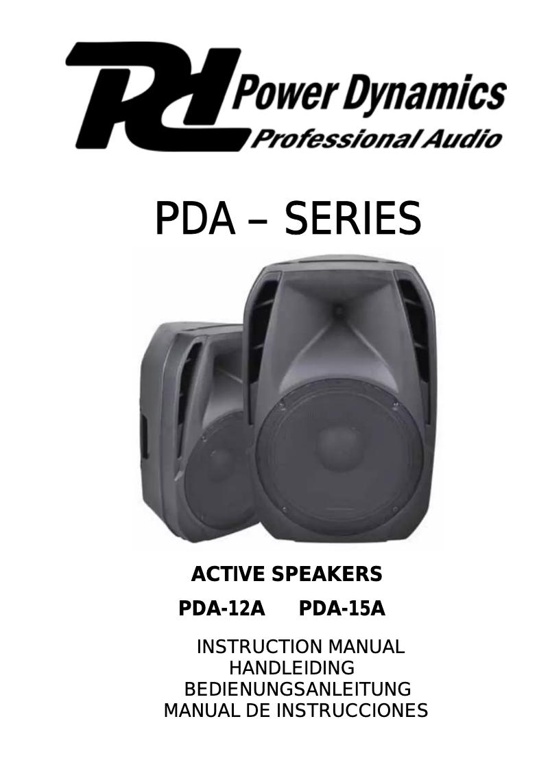 First page image of the manual for PDA 15A